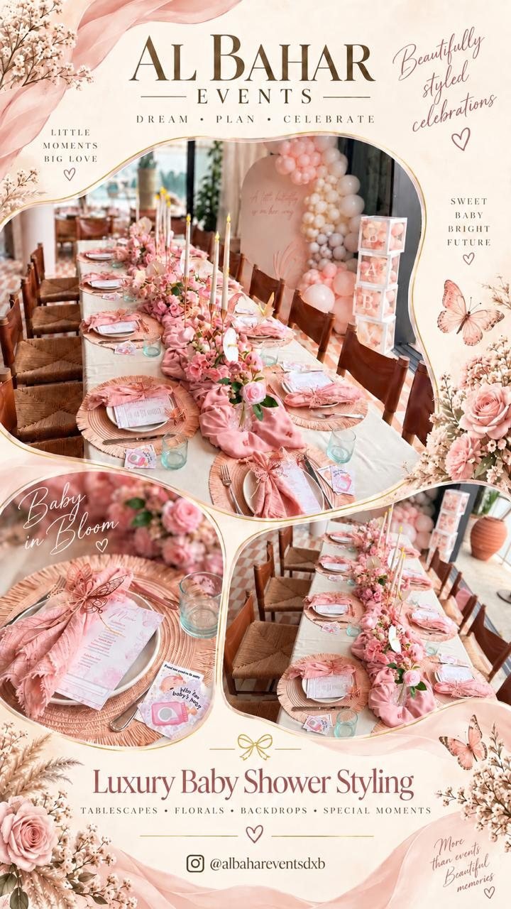 Luxury Baby Shower Styling Dubai by Al Bahar Events
